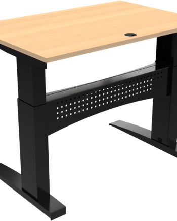 To-bens Hæve- Sænkebord Zennord Flexdesk 120x80 Cm Bøge Sort Justerbar 65-122 Cm