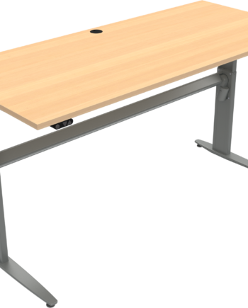 To-bens Hæve- Sænkebord Zennord Movemate Firkantet   Justerbart 68-120 Cm Højde  180x80 Cm Bøg Med Sølvstel