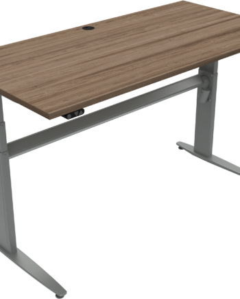 To-bens Hæve- Sænkebord Zennord Movemate 152x80 Cm Valnødoverflade Mørk Natur Stel Sølv Højde 68-120 Cm