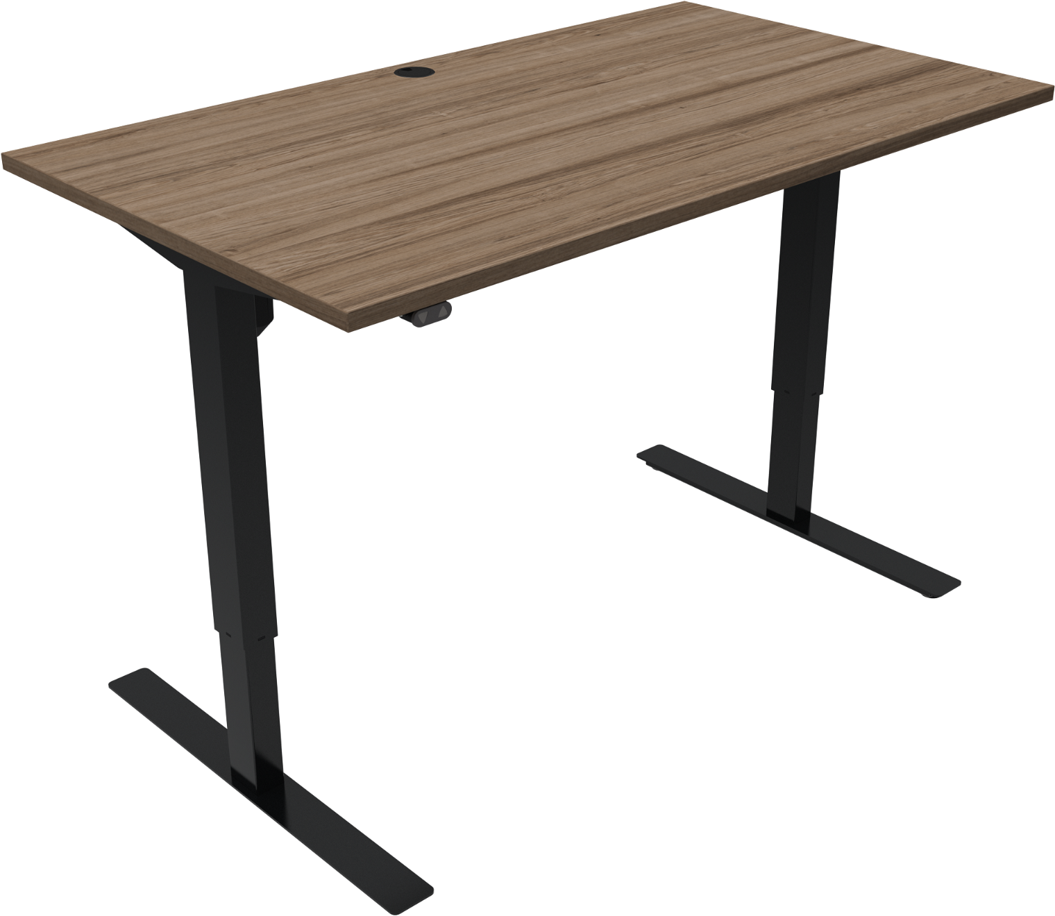 To-bens Hæve- Sænkebord Zennord Updown Justerbart Møde- Og Skrivebord 140x80 Cm Valnød Sort