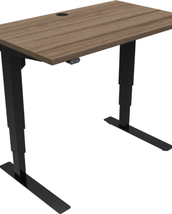 To-bens Hæve- Sænkebord Zennord Versastand Mørk Valnødbordplade Sort Stel 100x60 Cm Højde 57-122 Cm Justerbart Skrive- Tegnebord