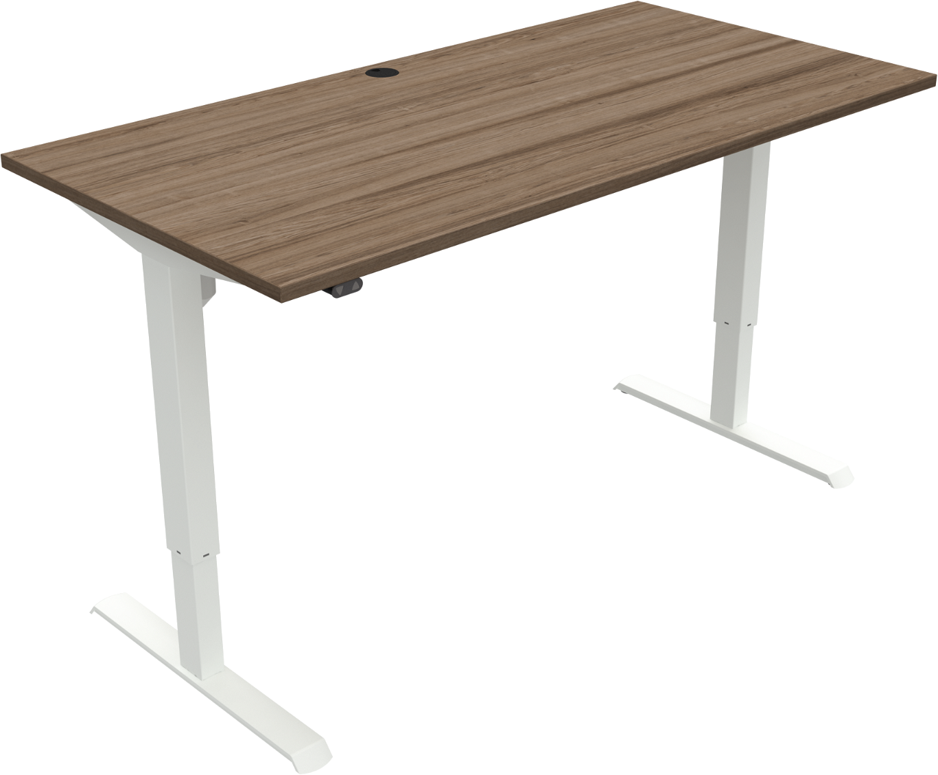 To-bens Hæve-sænkebord Sit-stand Zennord Adaptdesk Mørk Valnød Hvid 160x80 Cm H68-118
