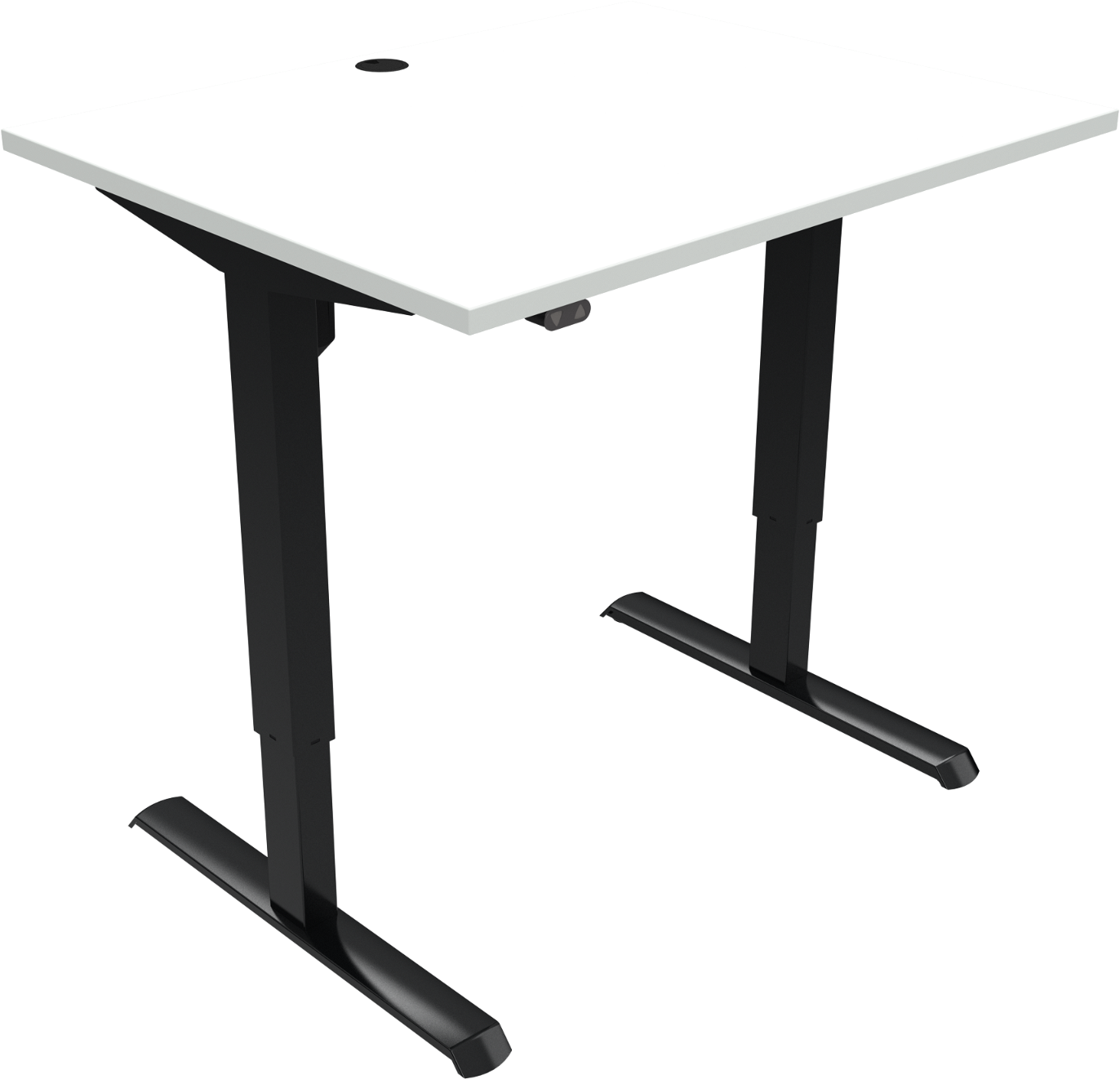 To-bens Hæve-sænkebord Zennord Adaptdesk Højdejusterbart 68-118 Cm 100x80 Cm Hvid Sort