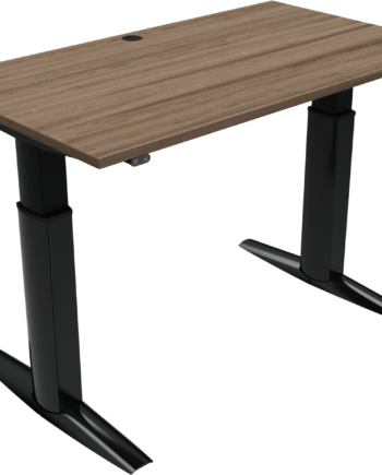 To-bens Hæve-sænkebord Zennord Elevateline Ergonomisk Højdejusterbart Bord 68-120 Cm 140x80 Cm Valnødmelamin Sort Stel