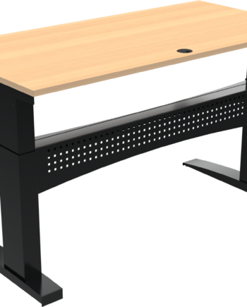 To-bens Hæve-sænkebord Zennord Flexdesk 160x80 Cm Bøg Natur Sort Stel