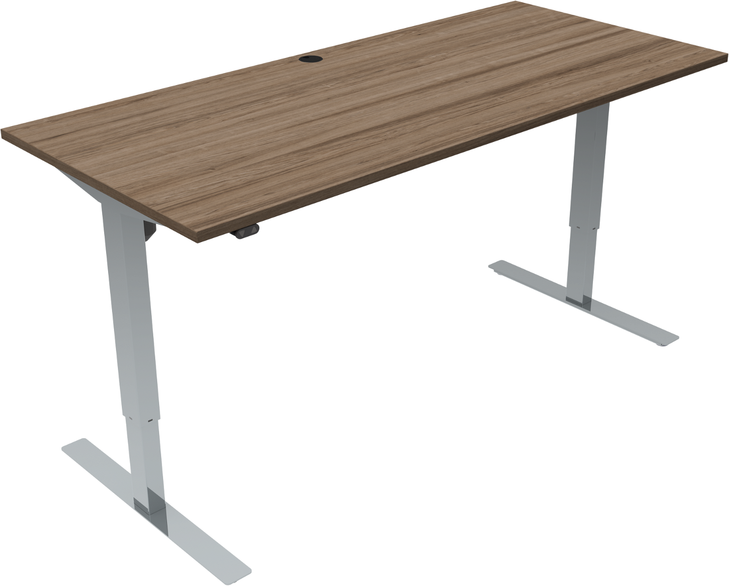 To-bens Hæve-sænkebord Zennord Updown Firkantet Valnød Krom 180x80 Cm Ergonomisk Sit-stand Bord