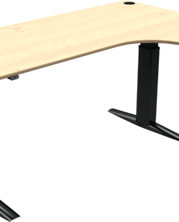 To-bens  -form Hæve- Sænkebord Zennord Elevateline Højrevendt Ahorn Natur Sort 120ã 180 120 Cm