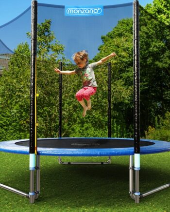 Trampolin   183 Cm Komplet Sæt Inkl  Sikkerhedsnet Kantbetræk Og Tilbehør