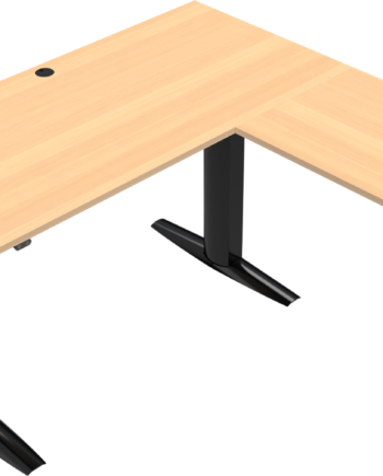 Tre-bens Hæve- Sænkebord Skrivebord Zennord Elevateline Firkantet 160x160 Cm Natur Sort