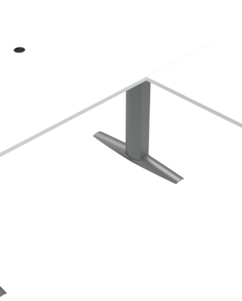 Tre-bens Hæve- Sænkebord Zennord Elevateline Firkantet Skrivebord 180ã 180 Cm Højdejusterbar 68 120 Cm Hvid Sølv