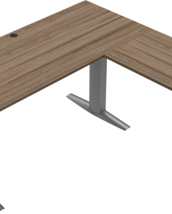 Tre-bens Hæve- Sænkebord Zennord Elevateline Firkantet 180x180 Cm Valnød Sølv Højdejusterbart 68-120 Cm