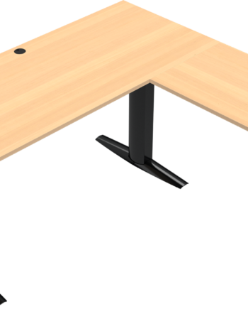 Tre-bens Hæve- Sænkebord Zennord Elevateline Justerbart 68-120 Cm Firkantet 180x180 Cm Natur Sort Bøgeplade Melamin