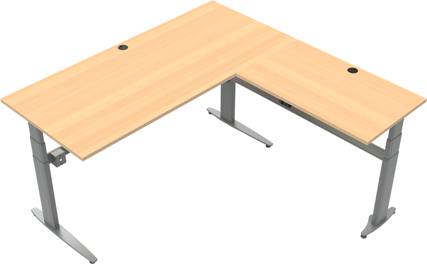 Tre-bens Hæve- Sænkebord Zennord Movemate Firkantet Bøgetræ 68 120 Cm Højde 180x180 Cm