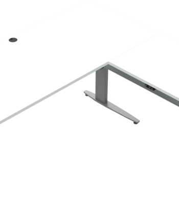 Tre-bens Hæve- Sænkeskrivebord Zennord Movemate 180x180 Cm Hvid Sølv
