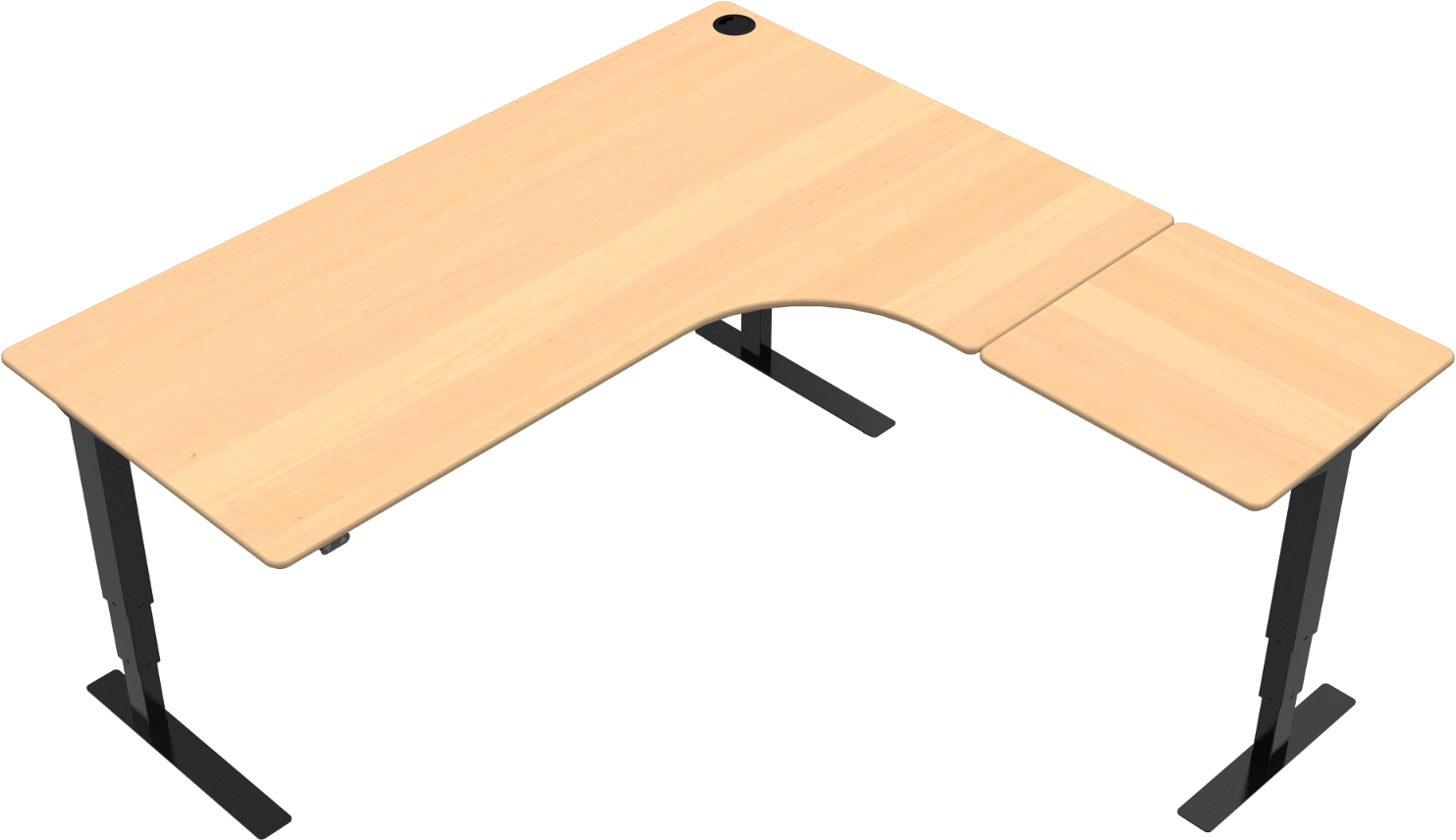 Tre-bens  -form Hæve-sænkebord Zennord Versastand 501-37 Natur Sort 57 122 Cm