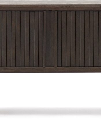 Tv-bord Kave Home Mailen Med Skydedøre 120x40x50 Cm Sort Mdf Asketræ Rustik Kolonial Design