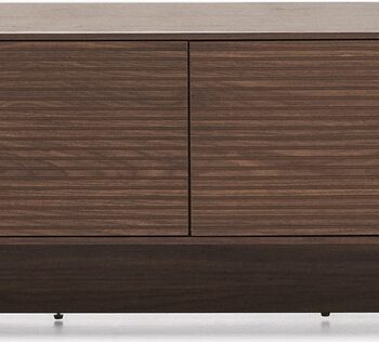 Tv-bord Kave Home Norlen Tv-møbel  Mørkebrun Valnødsfinér  Lav Profil B200xd40xh46 Cm    Døre  Soft-close