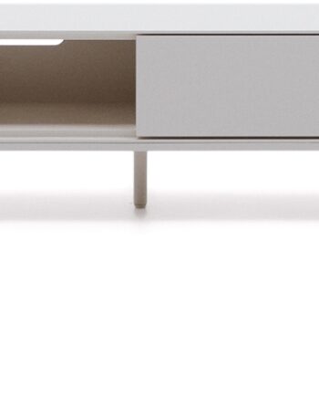 Tv-bord Kave Home Vedrana Hvid Mat 195x40x35 Cm Med   Bløde Skuffer