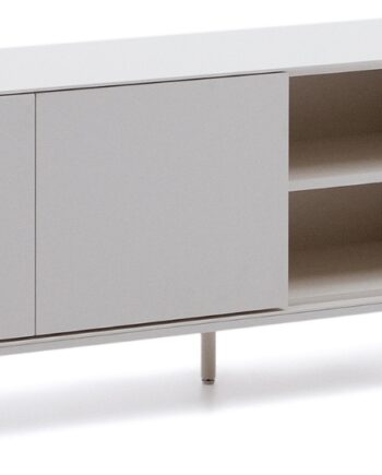 Tv-bord Kave Home Vedrana   Moderne Nordisk Mediebord   Hvid Mdf   Stål