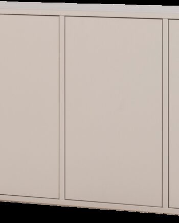 Tv-bord Mediabænk Woood Merel  Støvet Grå  Fsc-certificeret Fyrretræ  Grebsfrit Push-to-open  200 Cm    Hylder