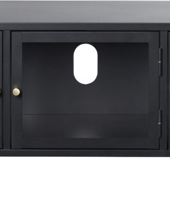 Tv-bord Nordique Design Carmel   Tv-møbel   Sort Metal Og Hærdet Glas H52ã 40ã 132 Cm