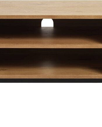 Tv-bord Nordique Design Oliveto   Egetræ Metal  Moderne Opbevaring Med Bølgete Kanter  170x42 5x55 Cm