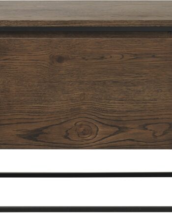 Tv-bord Nordique Design Rivoli   Røget Egetræ Og Sort Metalramme 155ã 42ã 55 Cm Med To Låger Og Hylder
