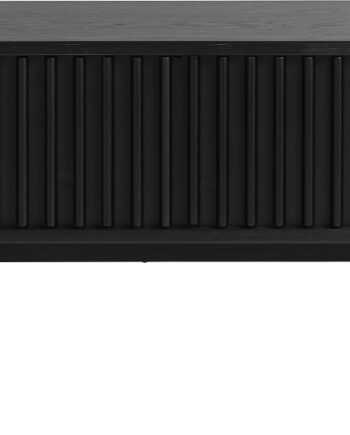 Tv-bord Nordique Design Siena   Sort Egetræ Tv-møbel Med Skuffe   Hylde 160x48 Cm