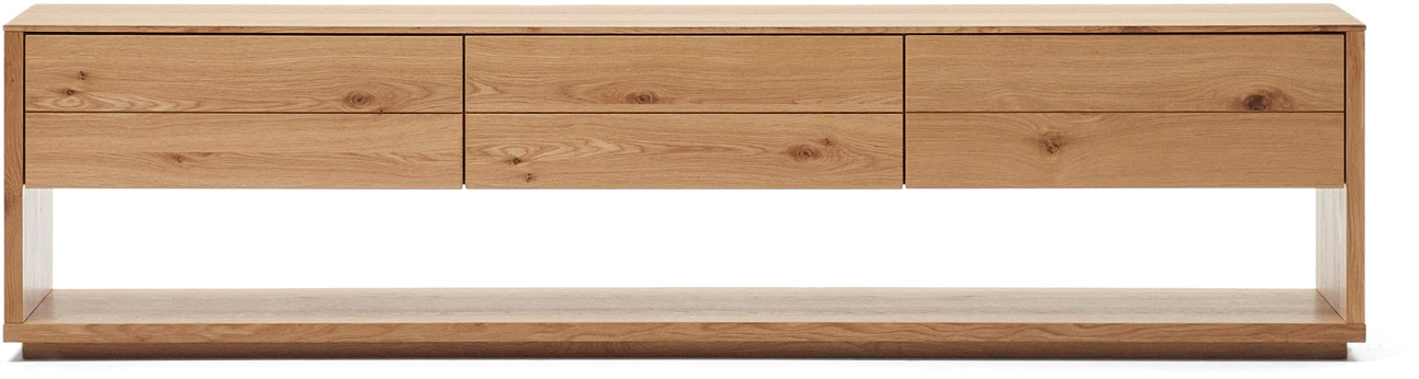 Tv-bord Skænk Kave Home Alguema Natur   Mdf Og Egetræ 200x40x51 Cm