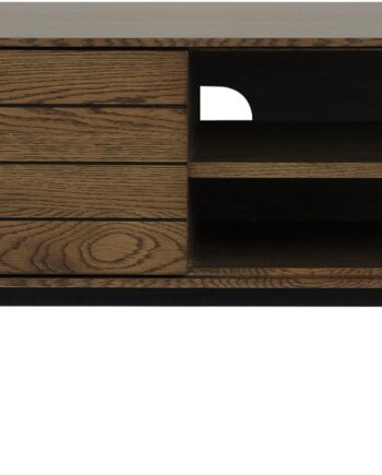Tv-bord   Tv-bænk Nordique Design Modica  Røget Eg Sort Metal  120 Cm