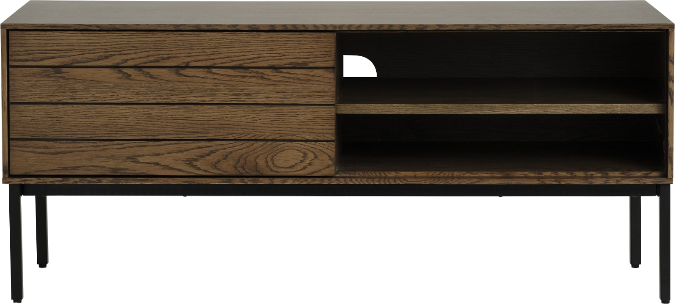 Tv-bord Tv-bænk Nordique Design Modica Røget Eg Sort Metal 120 Cm