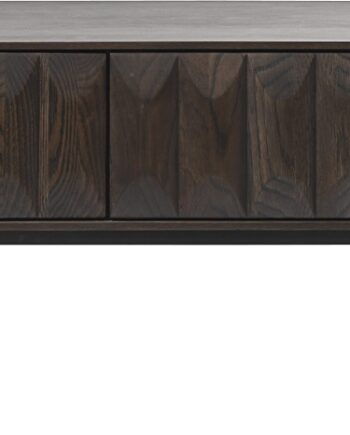Tv-bord Tv-møbel Nordique Design Latina   Egetræ Espresso  Slanke Metalben  160x41x50 Cm