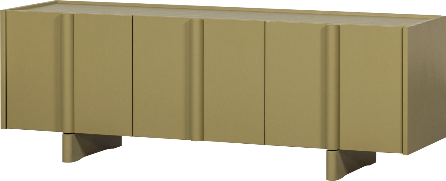 Tv-bord Tv-møbel Woood Basu 152 Cm Moss Fsc Fyrretræ Slebet Overflade Opbevaring Skandinavisk Design