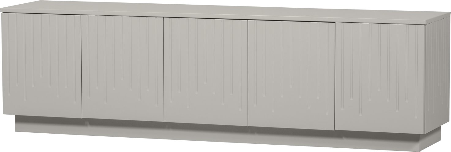 Tv-bord Tv-møbel Woood Pencil Mist Fsc Fyrretræ 180 Cm Med Udskårne Låger Og Kabelåbning