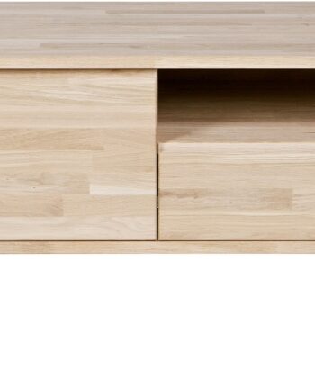 Tv-bord Tv-møbel Woood Tygo Ubehandlet Eg 150x47x44 Cm Med Skuffe   Hylde