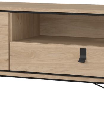 Tv-bord Vesterholm Askø 150 Cm Jackson Hickory Tv-møbel Med Skuffe  Låge  åbent Rum Og Kabelstyring  Bøgben   Metal