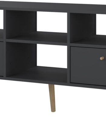 Tv-bord Vesterholm Bodo Matgrå H61xb117xd39 Cm   Skuffer   åbne Rum