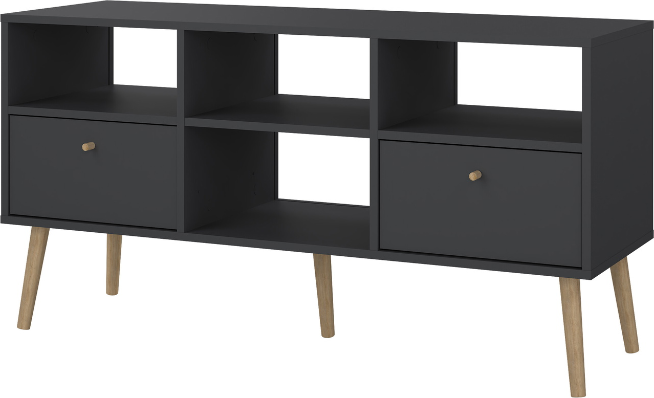 Tv-bord Vesterholm Bodo Matgrå H61xb117xd39 Cm Skuffer åbne Rum