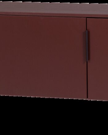 Tv-bord Woood Gunnar Bourgognerød Lakeret Fyrretræ  Slebet  B154ã D44ã H56 Cm  Fsc    Låger