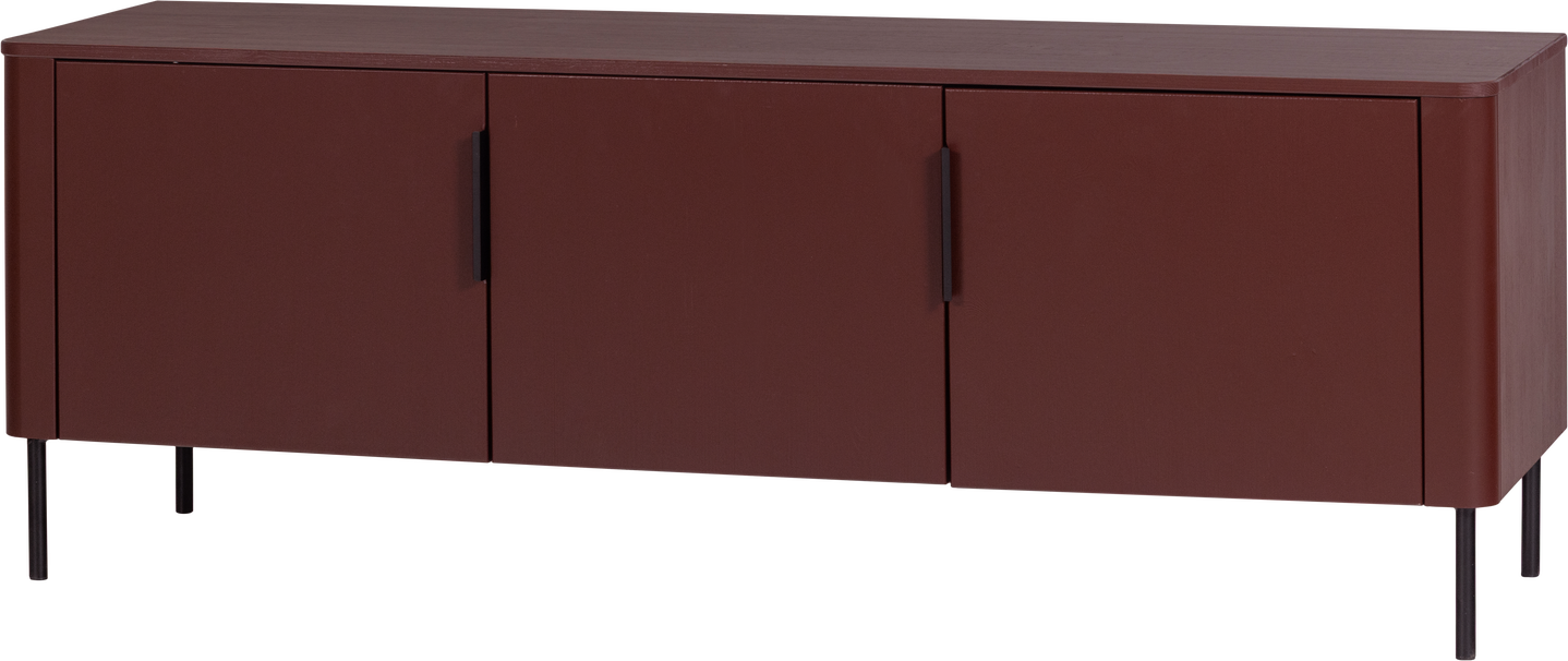 Tv-bord Woood Gunnar Bourgognerød Lakeret Fyrretræ Slebet B154ã D44ã H56 Cm Fsc Låger