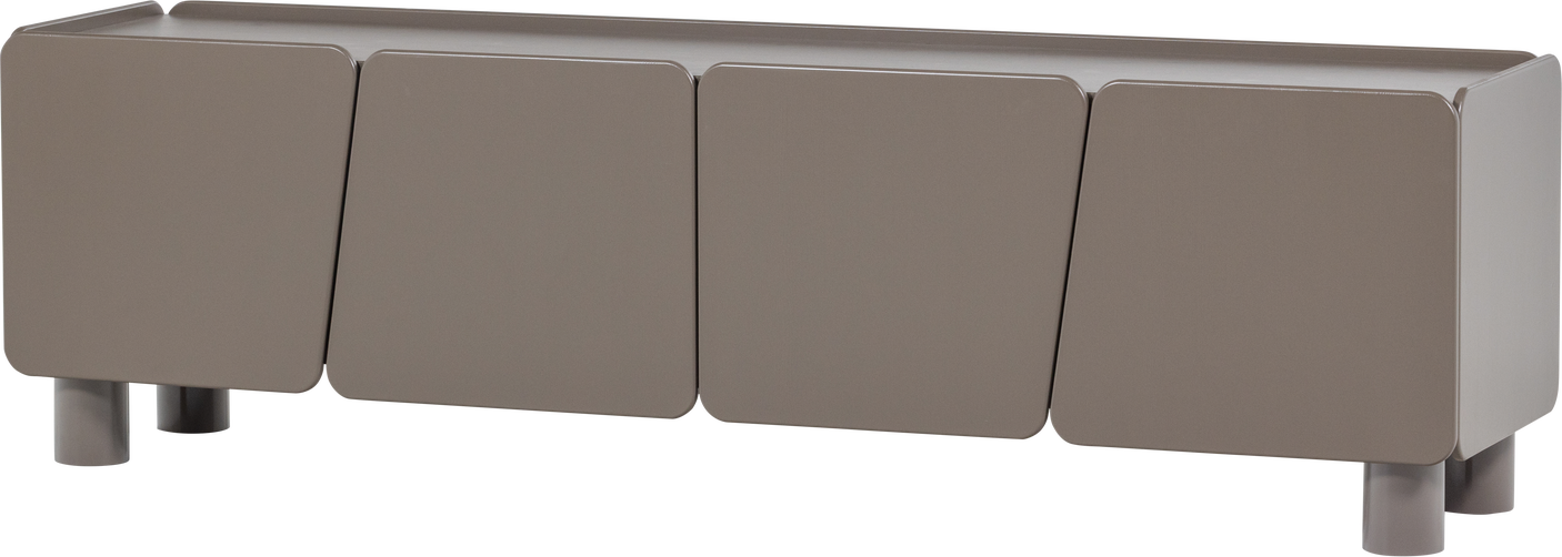 Tv-bord Woood Root Truffelbrunt Slebet Fyrretræ Fsc 200 Cm Hylder Kabelgennemføring