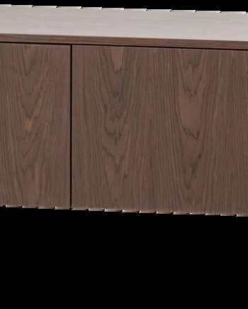 Tv-bord Woood Velari Collection  Brun Træfinér  Mdf  200 Cm Bred  Afrundede Hjørner  Leveres Samlet