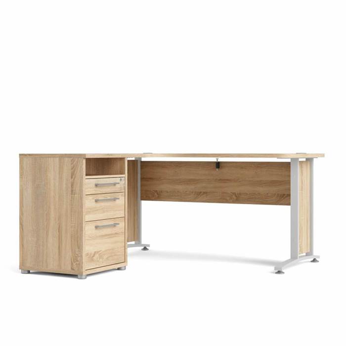 Tvilum Prima Komb  Skrivebord 159   150 Cm Eg   Hvid  : Erling Christensen Møbler