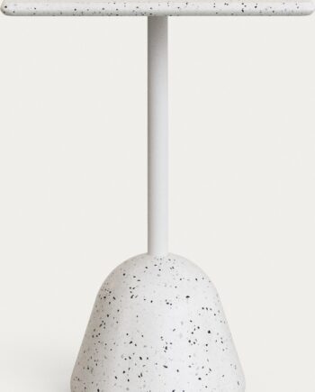 Udendørs Barbord Højbord Kave Home Saura   Hvid Terrazzo Beton H99   B70   D70 Cm