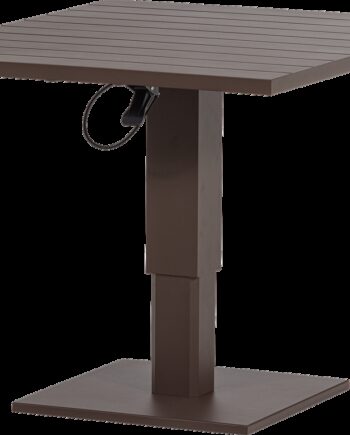 Udendørs Barbord Højbord Woood Collection  Justerbart H77 52 Cm  Brun Pulverlakeret Aluminium 100x80 Cm