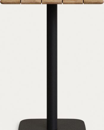Udendørs Barbord Kave Home Saura Fsc-certificeret Akacietræ Og Sort Stål 96ã 70ã 70 Cm Natur Sort