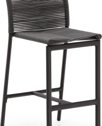 Udendørs Barstol Kave Home Culip Grafit Pulverlakeret Aluminium H94 Cm Stabelbar