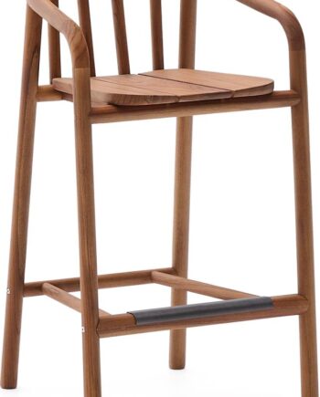 Udendørs Barstol Kave Home Turqueta   100  Teak Med Armlæn Og Fodstøtte H86 6cm