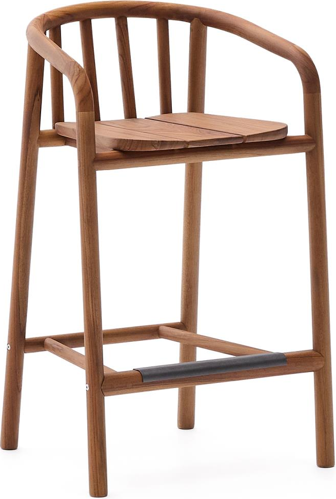Udendørs Barstol Kave Home Turqueta   100  Teak Med Armlæn Og Fodstøtte H86 6cm