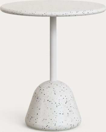Udendørs Bord Kave Home Saura Hvid Terrazzo Beton ø70